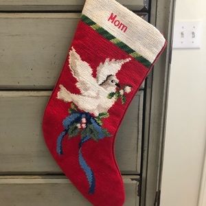 Lands End Mom Christmas holiday stocking with Dove